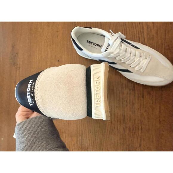 Tretorn Classic White and Green Sneakers - Picture 3 of 4